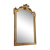 Antique napoleon mirror lll gilded pediment with rare gold leaf 103x182cm