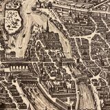 Map plan engraving of Vintage Paris