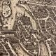 Carte plan gravure de Paris vintage