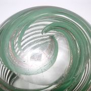 Murano Glass Bowl or Ashtray with Green Canes and Aventurine Glass, Italy