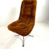 Pair of  chairs - 1970´s - chrome and brown velvet
