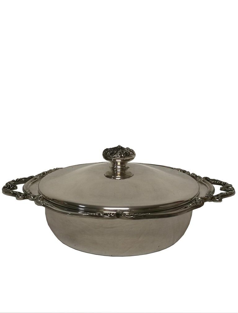 Set of 8 service pieces in silver metal Bruno Wiskemann style Louis XV 20th century