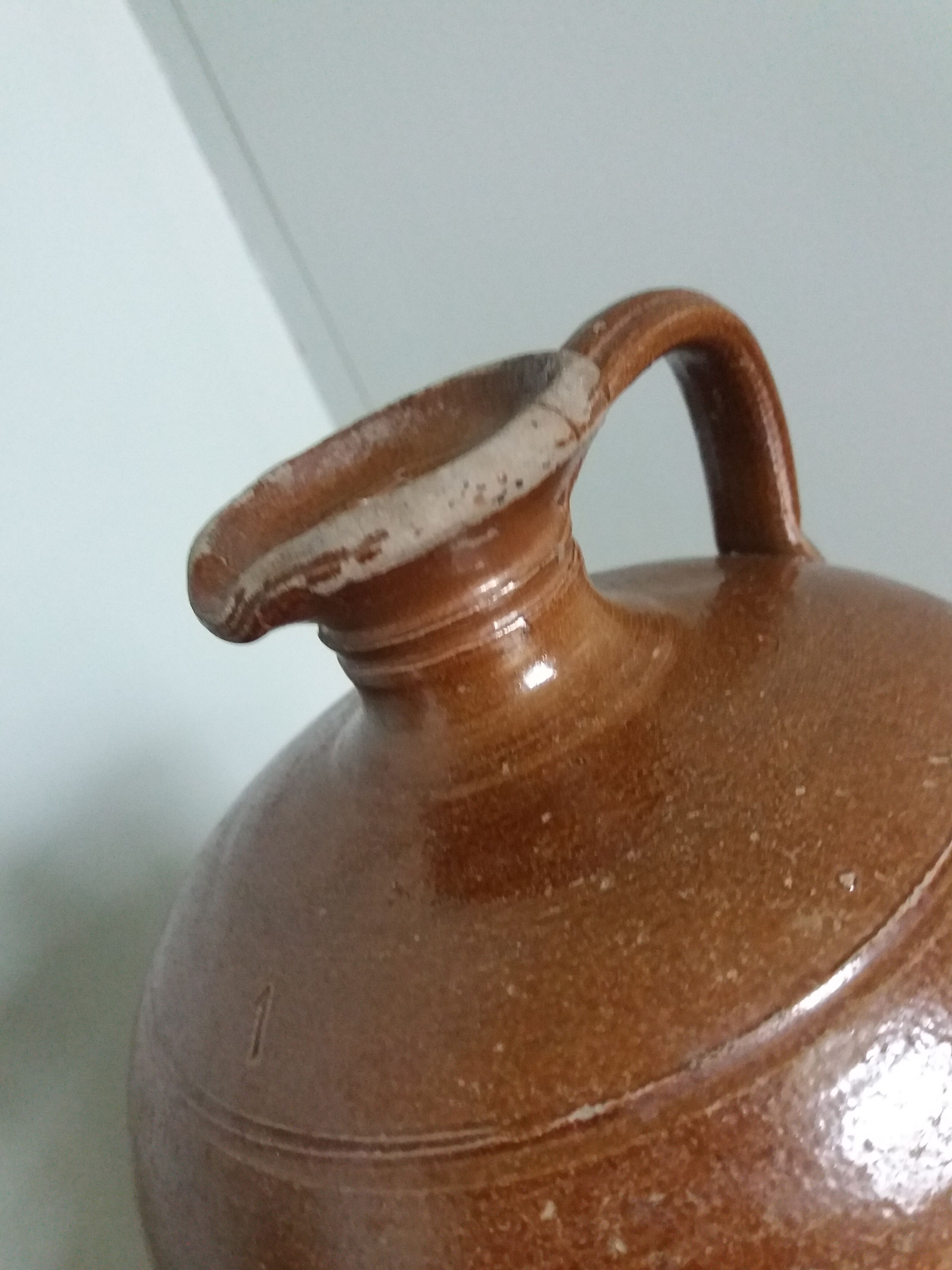 Terracotta pitcher pottery glazed stoneware
