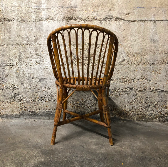 Vintage rattan basket chair
