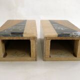 Art Deco bookends pair in marble and onyx.