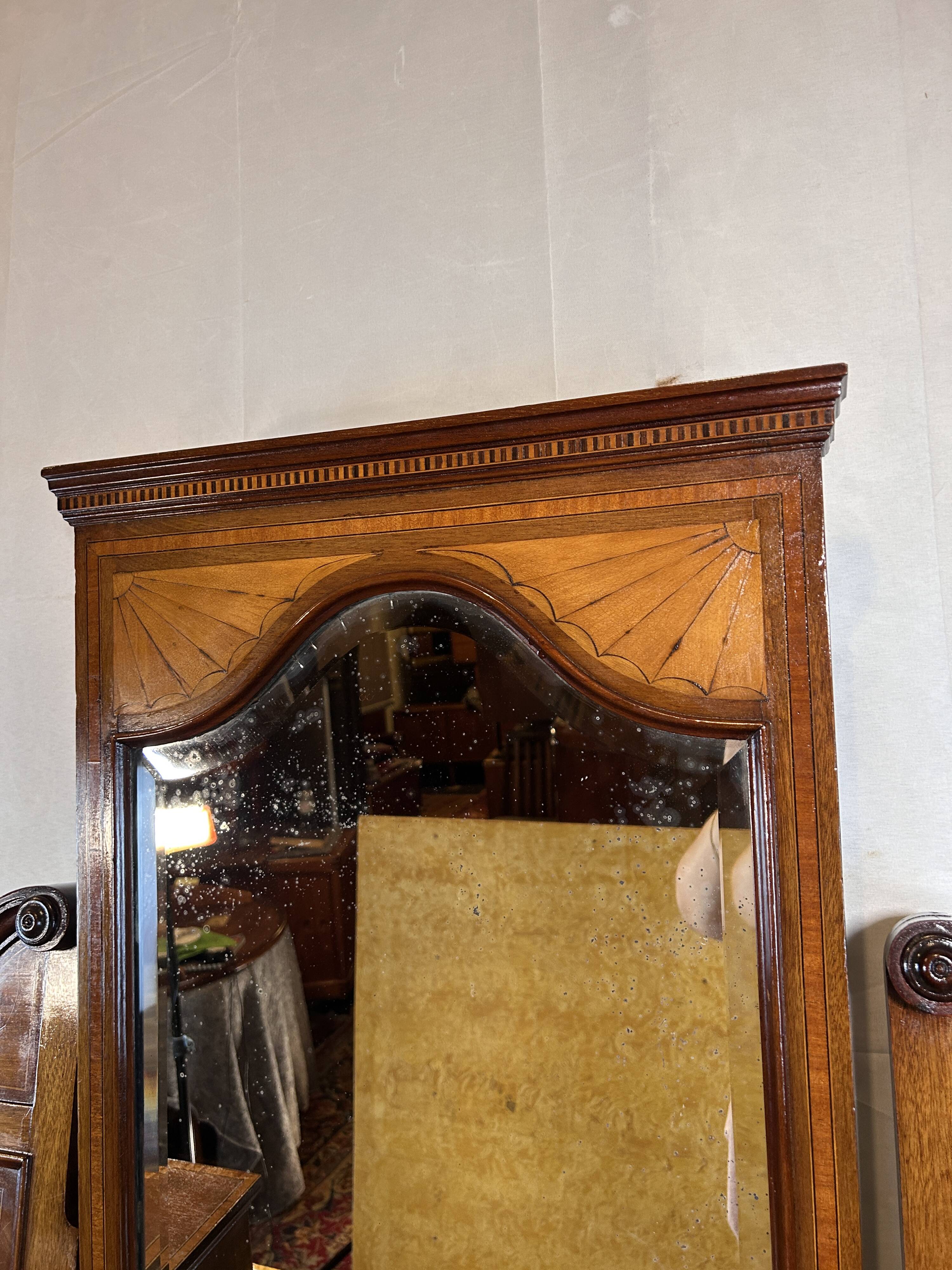 Edwardian Vintage Inlaid Console Hall Table / Dressing Table – 1900–1910