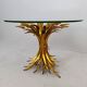 Gilt metal coffee table style Coco Chanel France 1960s