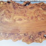 Coffee table brutaliste magnifier elm and hammered iron