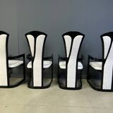 Italian lacquered wood dining chairs, 1980s