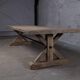 Farmhouse table in old solid oak, star-shaped legs 300 cm