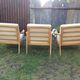 Vintage Scandinavian bench and armchairs of 4 pieces, 1 bench and 3 armchairs.