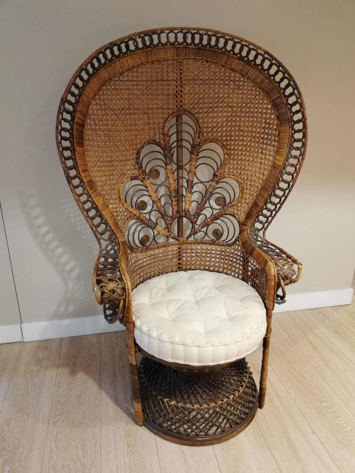 Emmanuelle peacock rattan chair