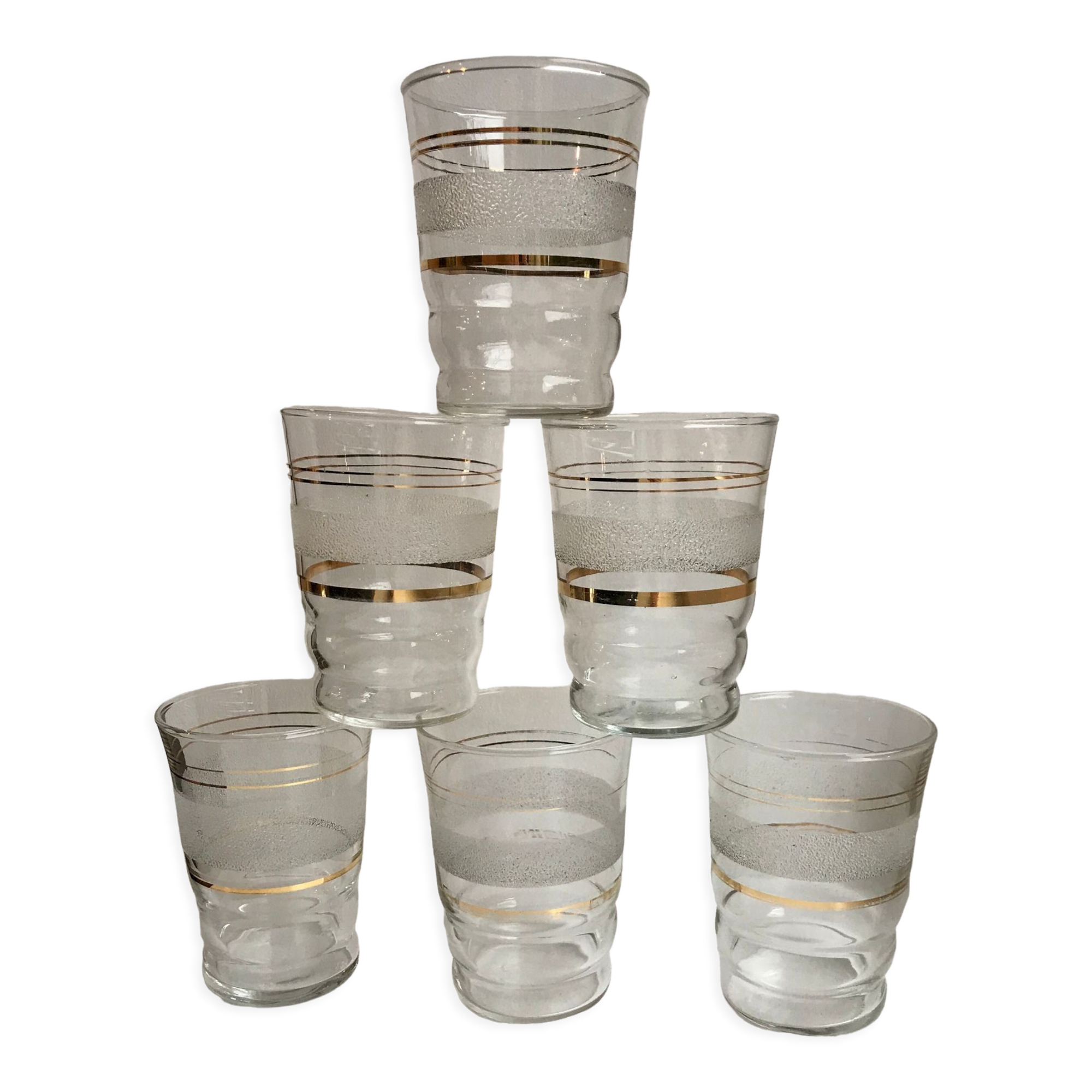 Set of 6 50s granite water glasses