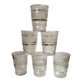 Lot de 6 verres à eau granité années 50