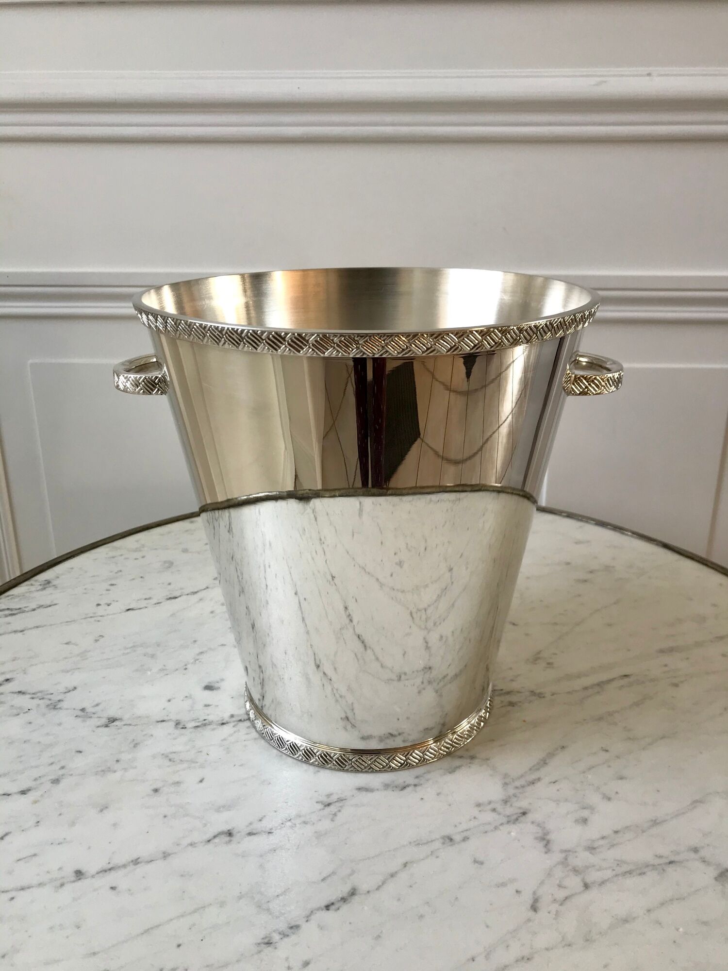Saint Hilaire champagne bucket in silver metal