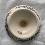 4 blue and white service dishes Alesia Longchamp Iron Land early 20th century