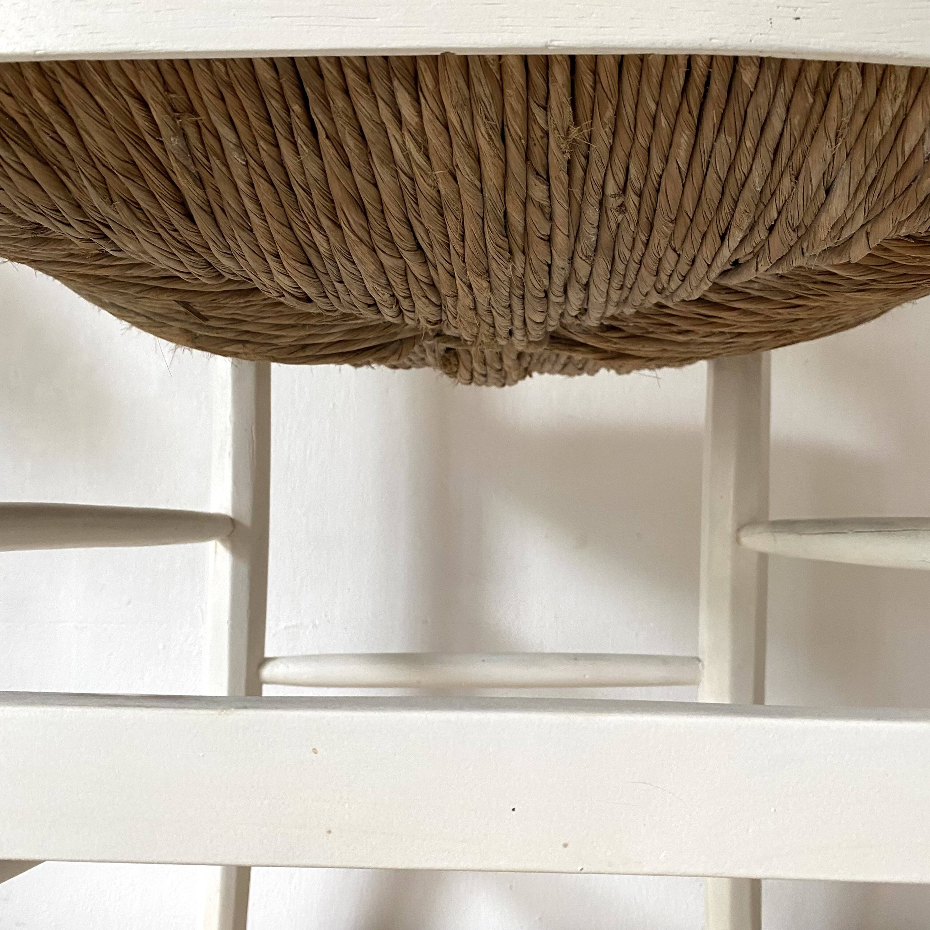 Fauteuil en bois et paille , esprit campagne
