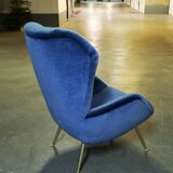 Armchair wingchair shepherdess 50s 60 blue