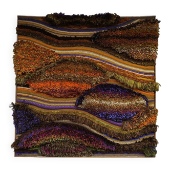 Limited macrame tapestry rug wall art K.H. Kaeppel Tisca Tapisserie 'Trio waves'