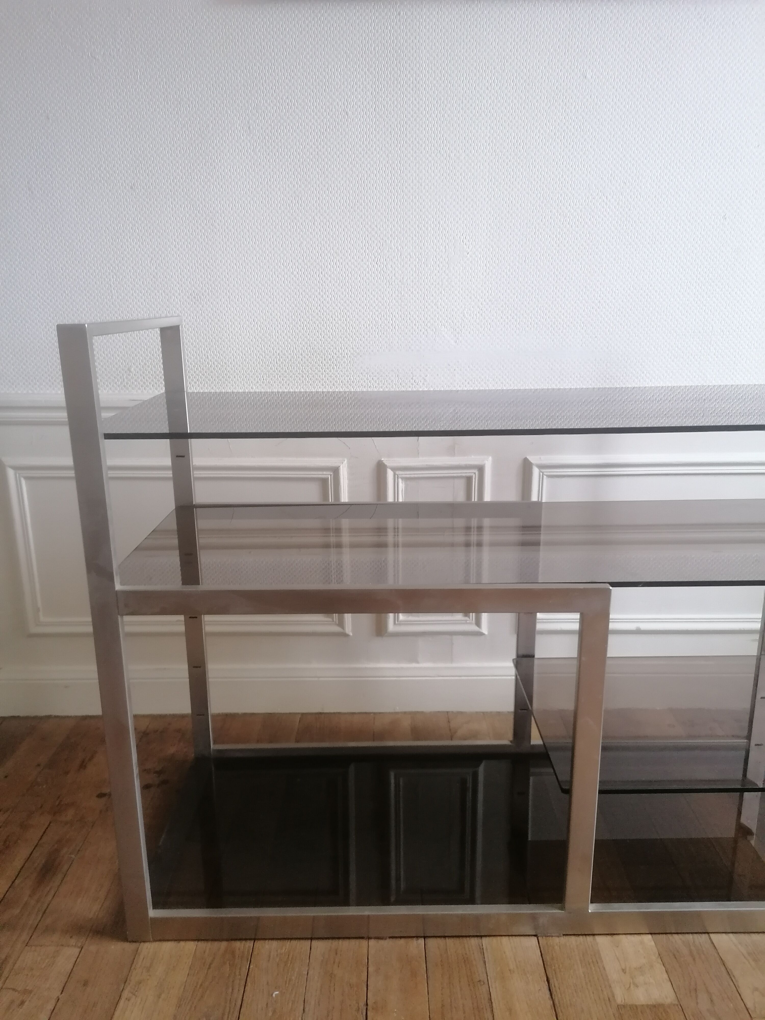 Étagère en alu brossé 1980