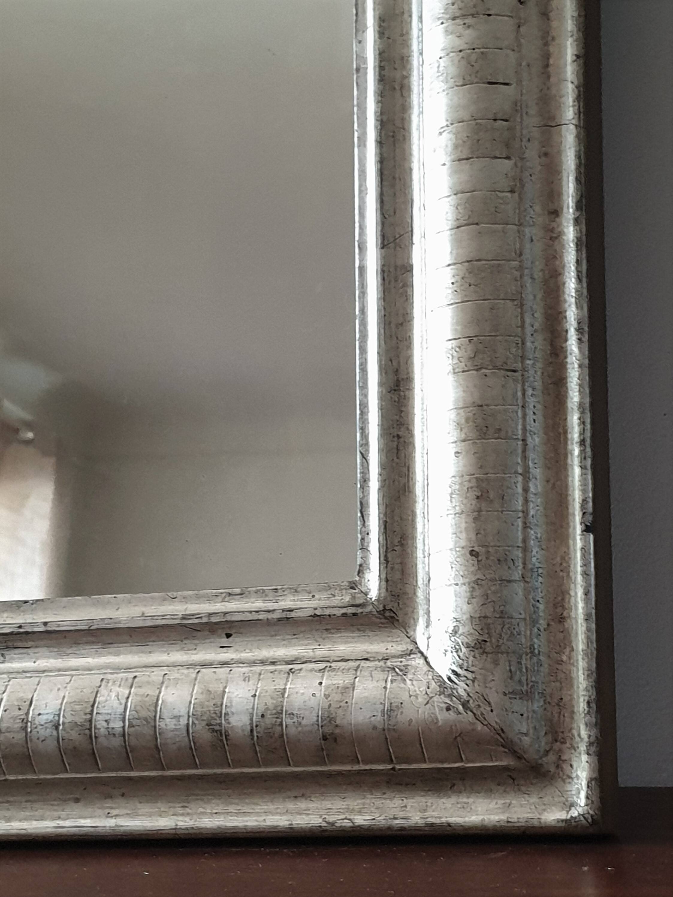 Louis Philippe silver mirror - Old wall mirror