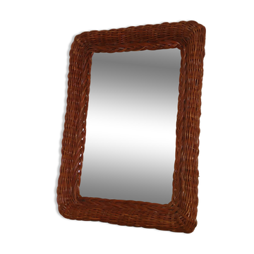 Vintage wicker mirror