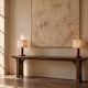Pair of French Art Deco Wooden Table Lamps Attributed to Charles Dudouyt