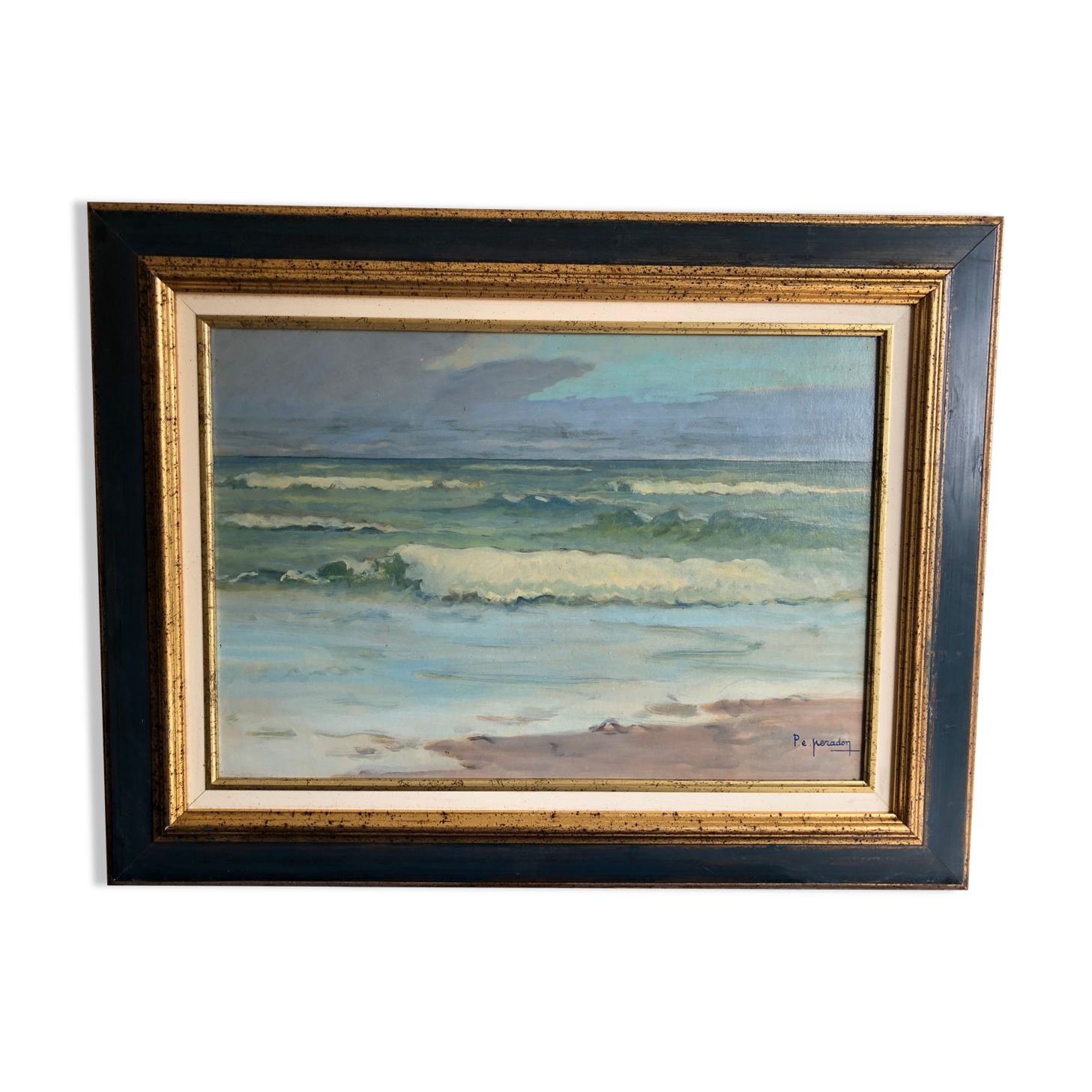The Wave of P.E Peradon oil on panel