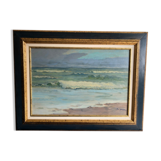 The Wave of P.E Peradon oil on panel