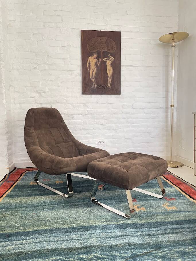 Chaise et ottoman Earth par Percival Lafer, années 1970, Brésil.