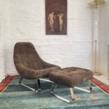 Fauteuil et pouf Earth de Percival Lafer, Brésil, années 1970