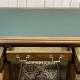 Late 19th century English mahogany desk with pedestals and leather top