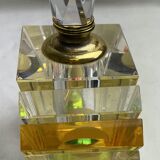 Empty art deco perfume bottle in amber crystal