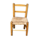 Charming little wooden and straw chair for vintage 1960 children