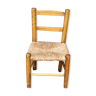 Charming little wooden and straw chair for vintage 1960 children