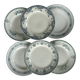 Lot 6 blue and green ironstone plates, antique French earthenware.