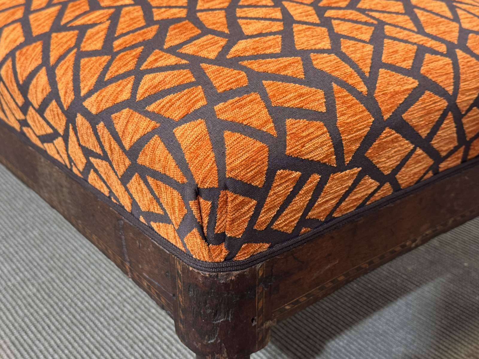 1930s bistro bench, upholstery and fabric completely redone.
