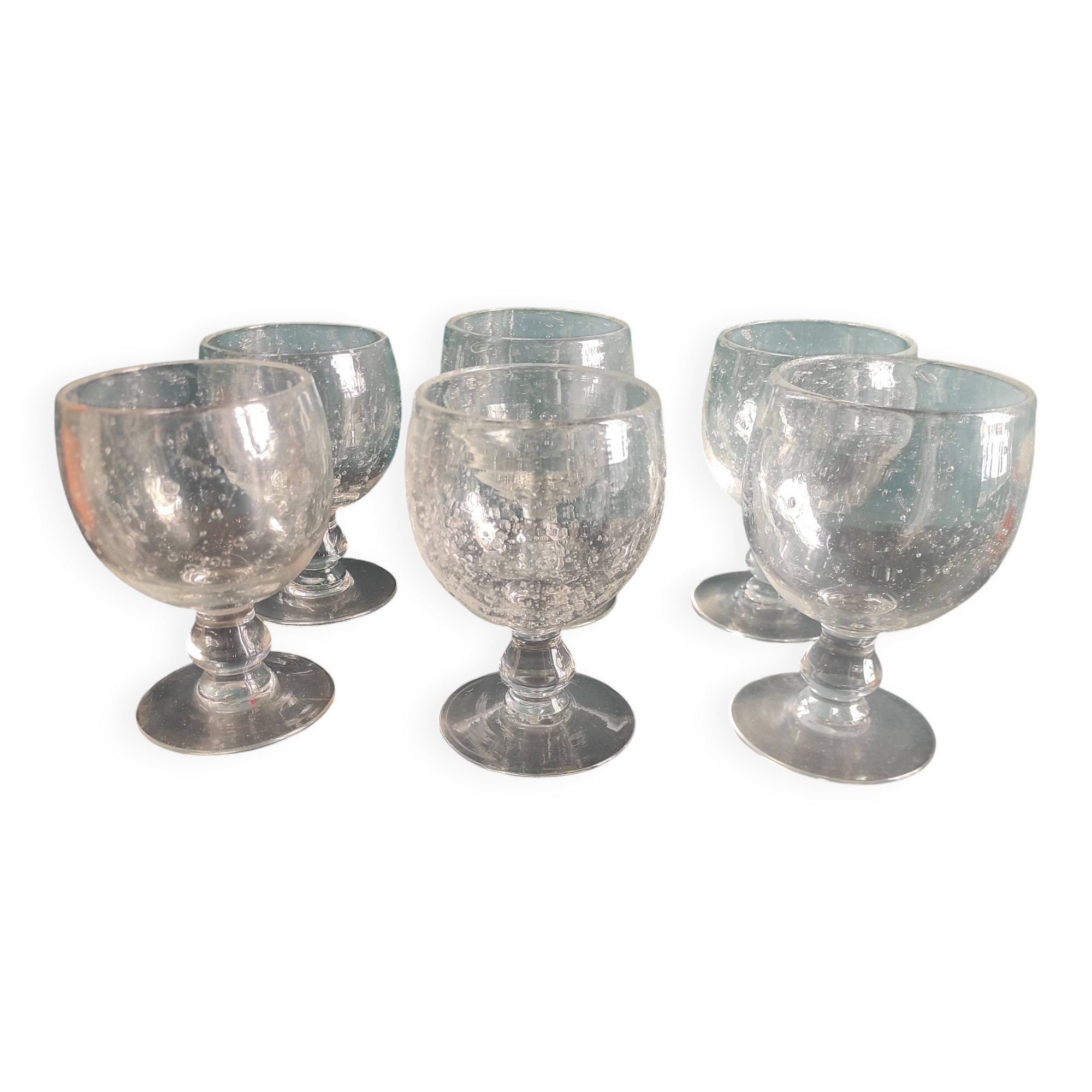 Vintage French set of 6 large water cups from Biot