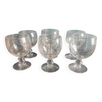 Ensemble vintage français de 6 grandes tasses à eau de Biot