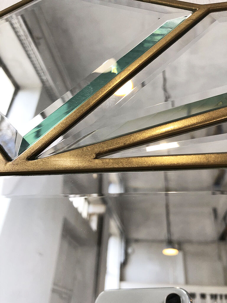 Italian design milked gold mirror