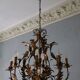 Large mid centuery gilt tole eight-light chandelier by Hans Kögl, 1960s