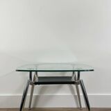 1970s Mid-Century Modern "Space Age" Chrome & Glass Coffee Table