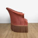 Fauteuil crapaud à franges en velour rose poudré