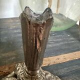 Silver metal candle holder