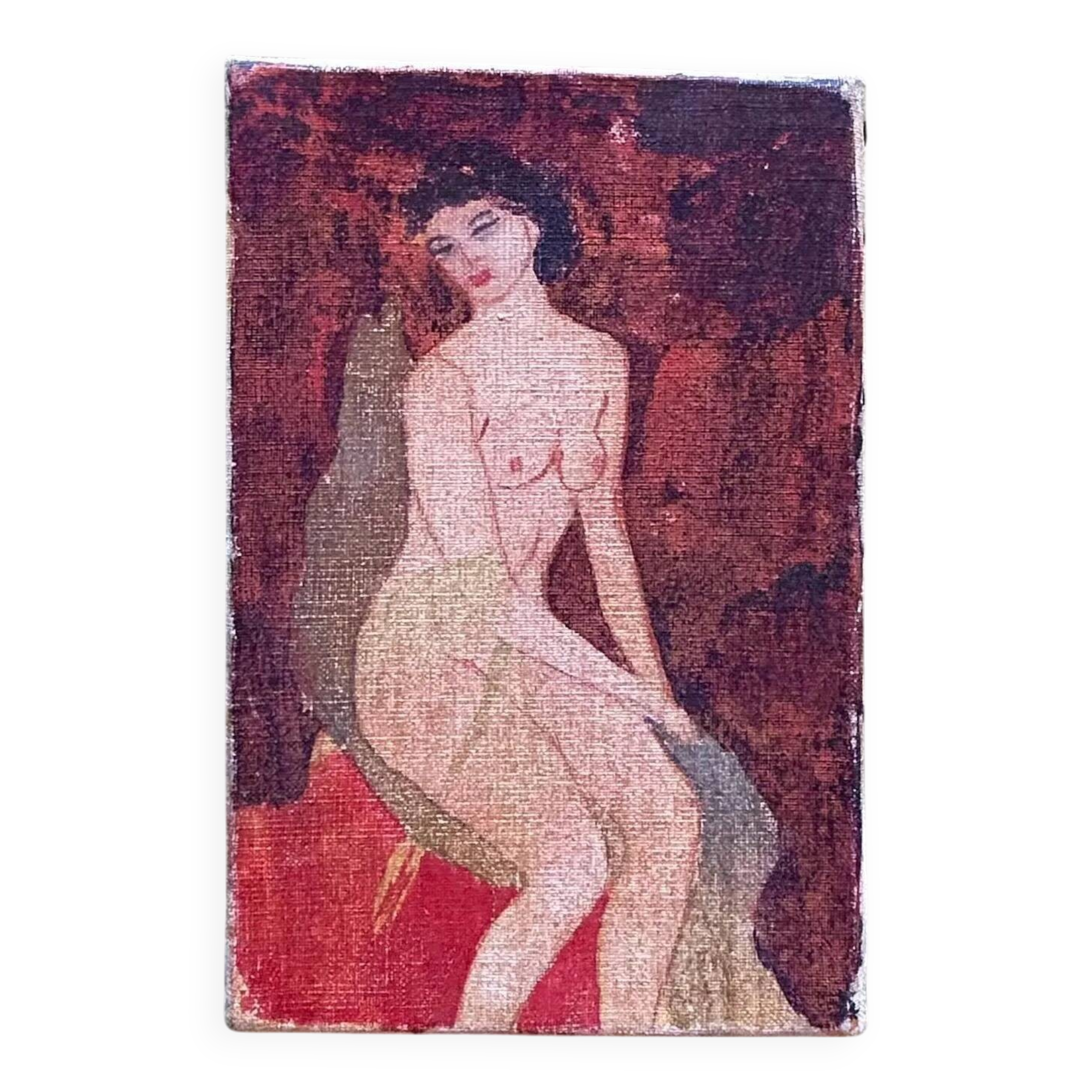 Expressionist Oil Painting of a Nude Woman, Unframed