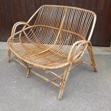 Old rattan bench