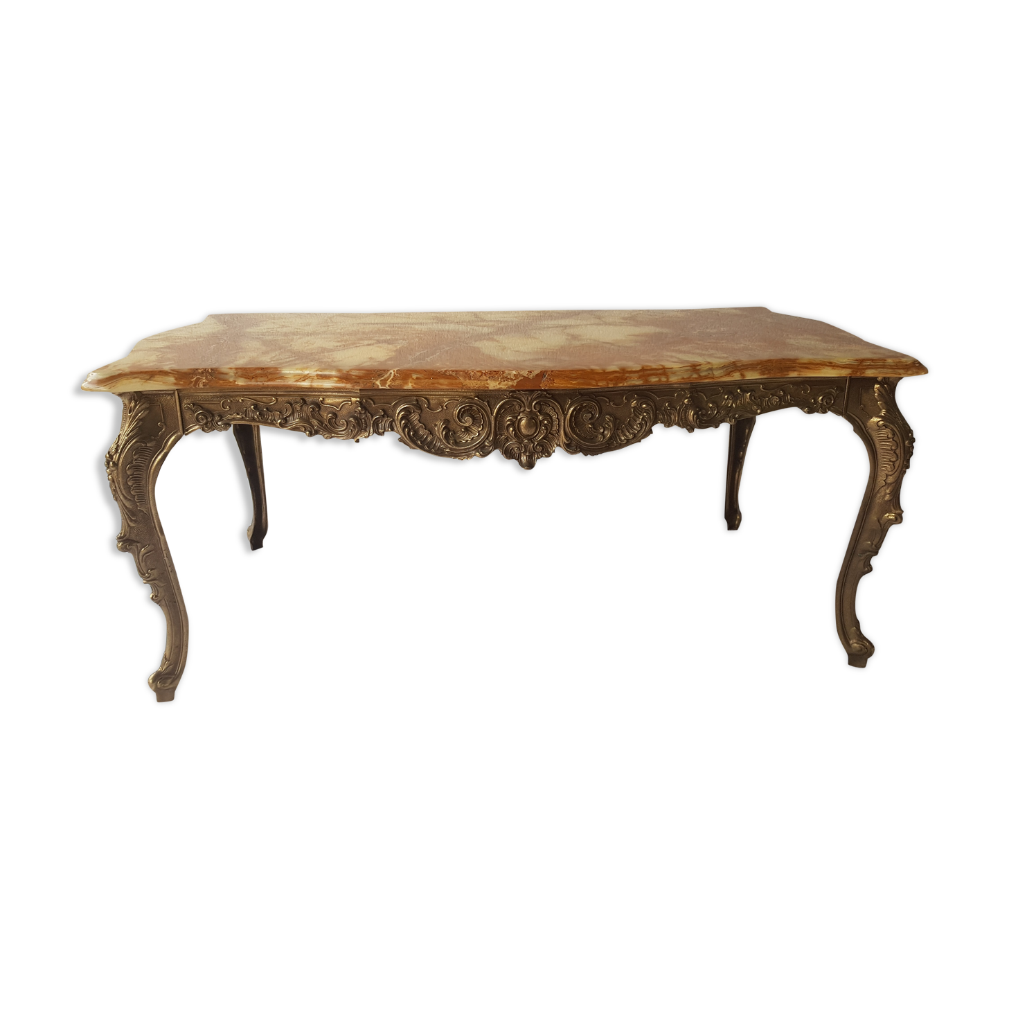 Table basse style Louis XV dessus marbre