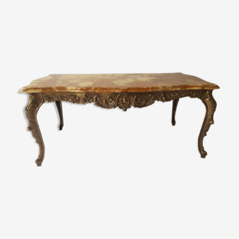 Table basse style Louis XV dessus marbre