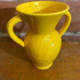 Antique Vase with Handles Yellow Ceramic Vintage Decoration #C605