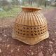 Wicker pendant lamp and vintage braided rattan straws